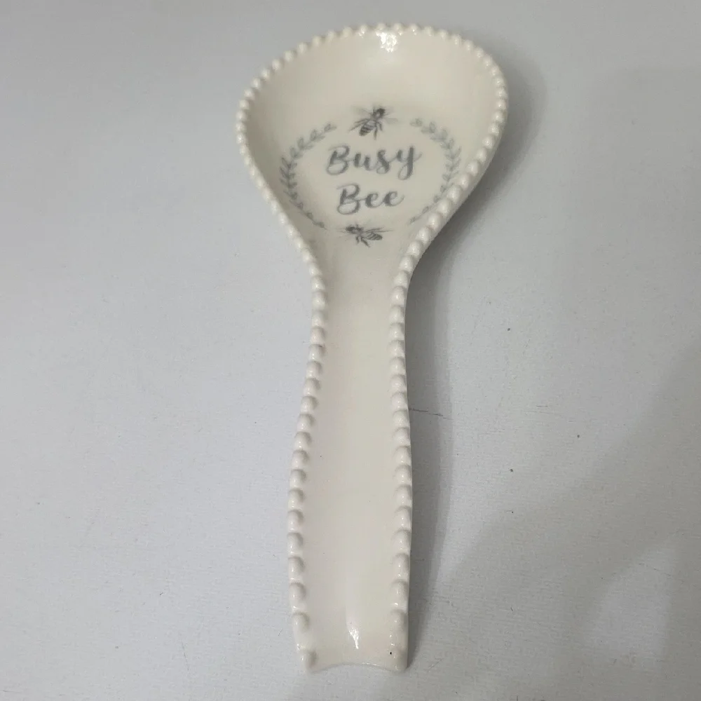 Busy Bee Ceramic Spoon Rest - Cream